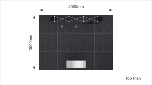 3x3F Mobiele Beursstand - Expo Fabric Pro Counter - Top Plan