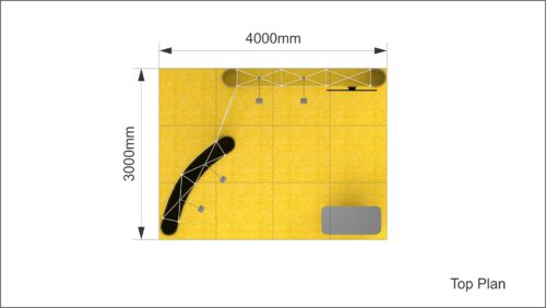 3x3F Mobiele Beursstand - Expo Magnetic Counter - Render Top Plan