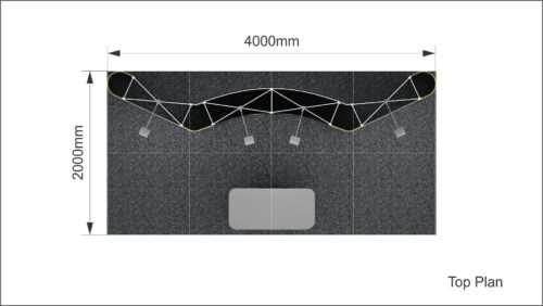 3x1F Mobiele Beursstand - Expo Magnetic Counter - Render 5 - 4 Top Plan