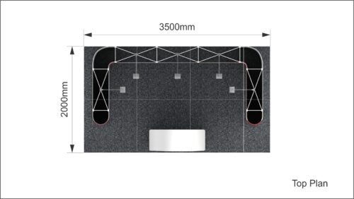 3x1F & 3x3F - Mobiele Beursstand - Expo Fabric Pro Counters - Top Plan